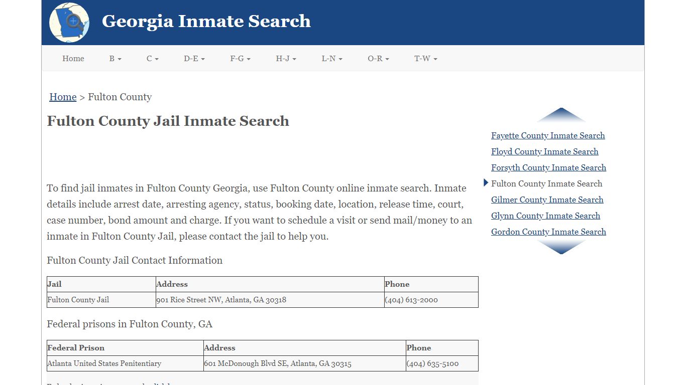 Fulton County Jail Inmate Search